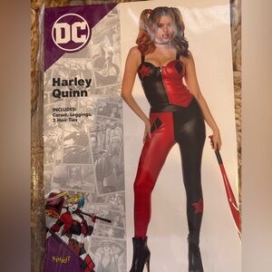 DC Harley Quinn Red and Black Costume with Choker